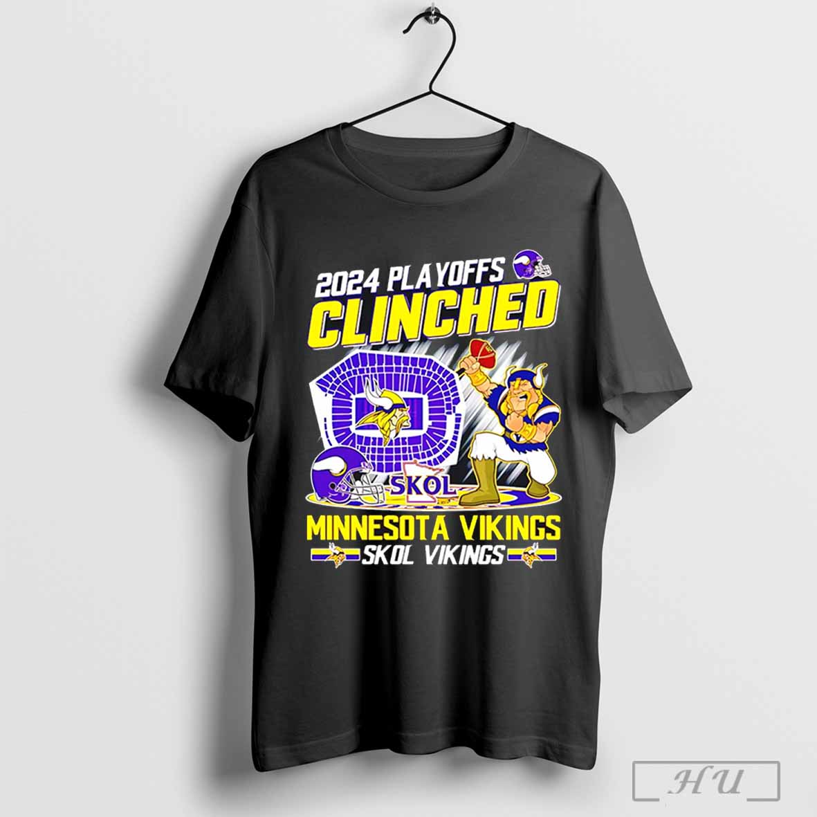 2024 Playoffs Clinched Minnesota Vikings Skol Vikings T Shirt