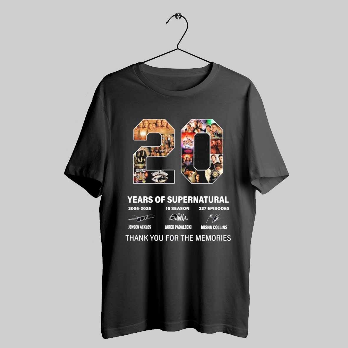 20 Years Of Supernatural 2005 2025 Signature Thank You For The Memories Unisex T Shirt