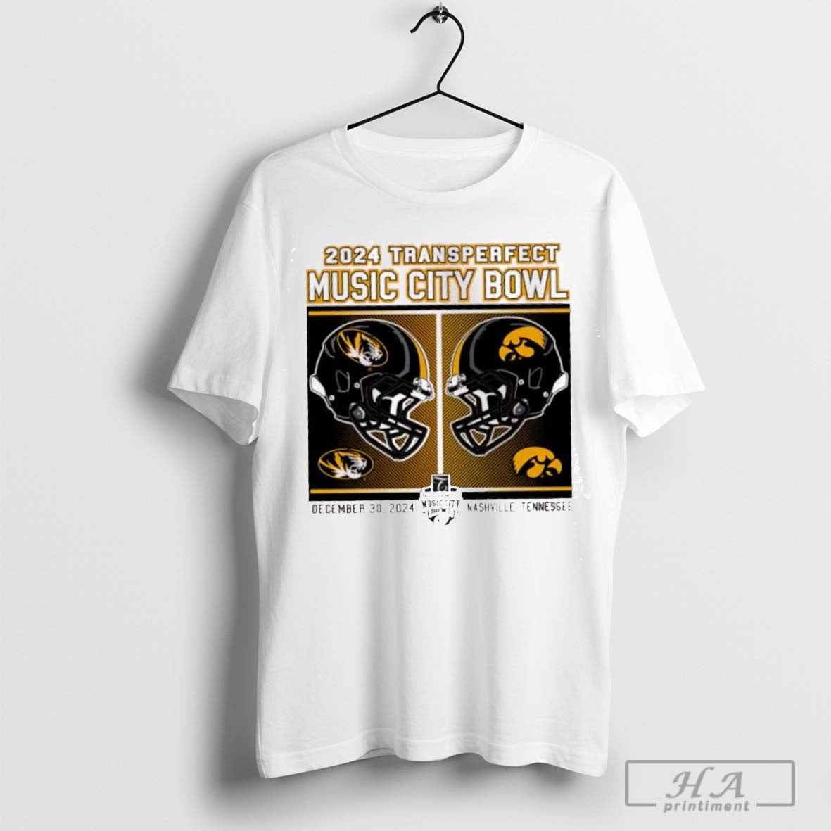 2024 Transperfect Music City Bowl Mizzou Tigers Vs Iowa Hawkeyes Helmet Shirt