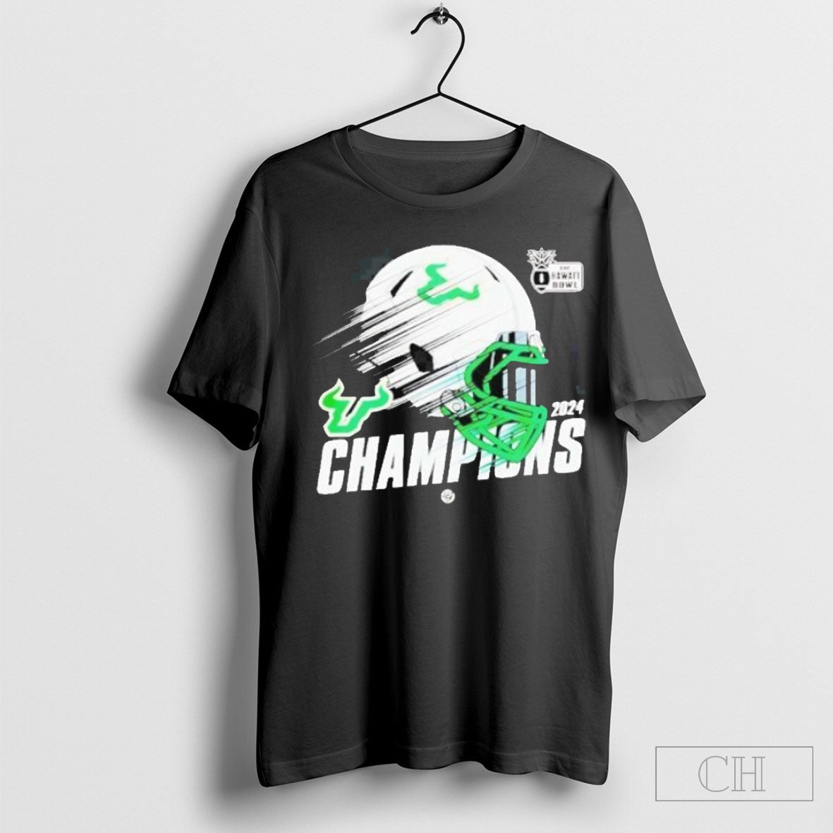 Official South Florida Bulls 2024 Hawaii Bowl Champions Vintage Helmet Shirt