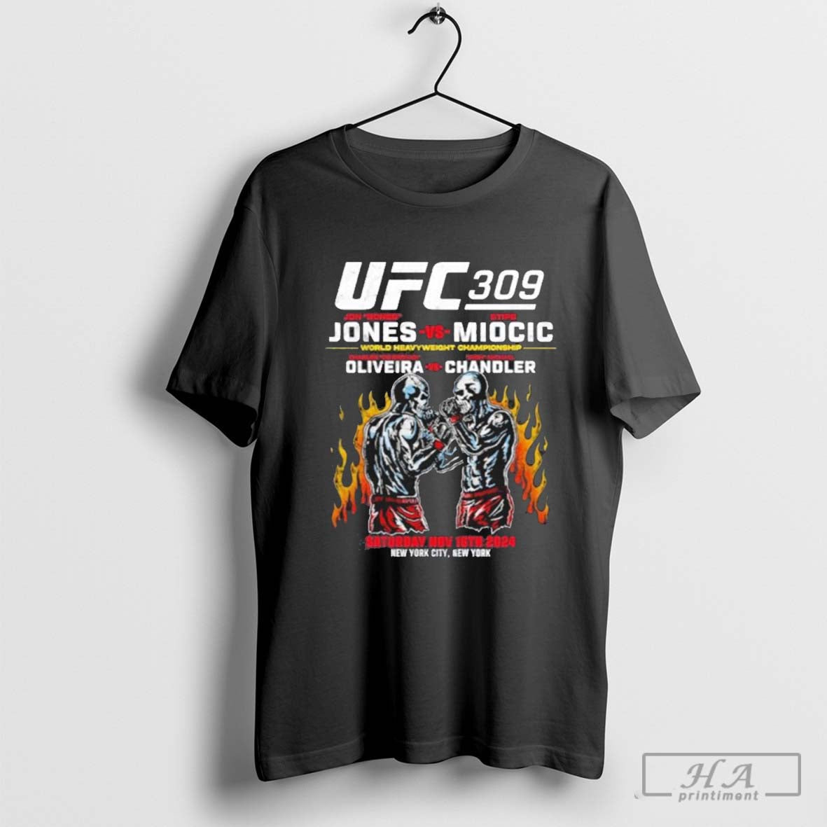 Official UFC 309 Jon Bones Jones Vs Stipe Miocic World Heavyweight Championship New York Skeleton 2024 shirt