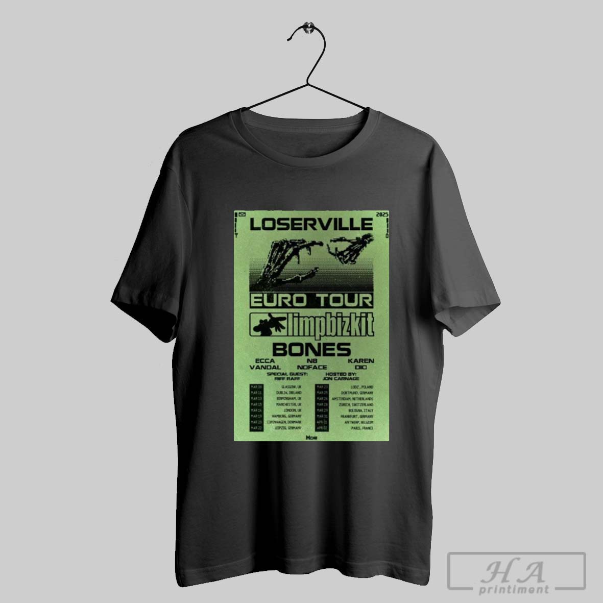 2025 Bones Loserville Euro Tour Poster Special Guest Shirt