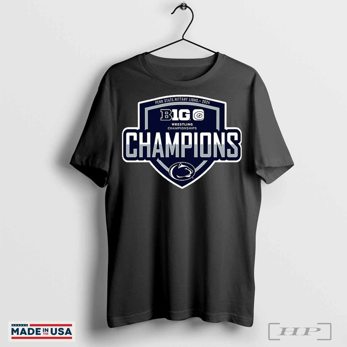 Penn State 2024 Big Ten Wrestling Champions Long Sleeve Tee Navy