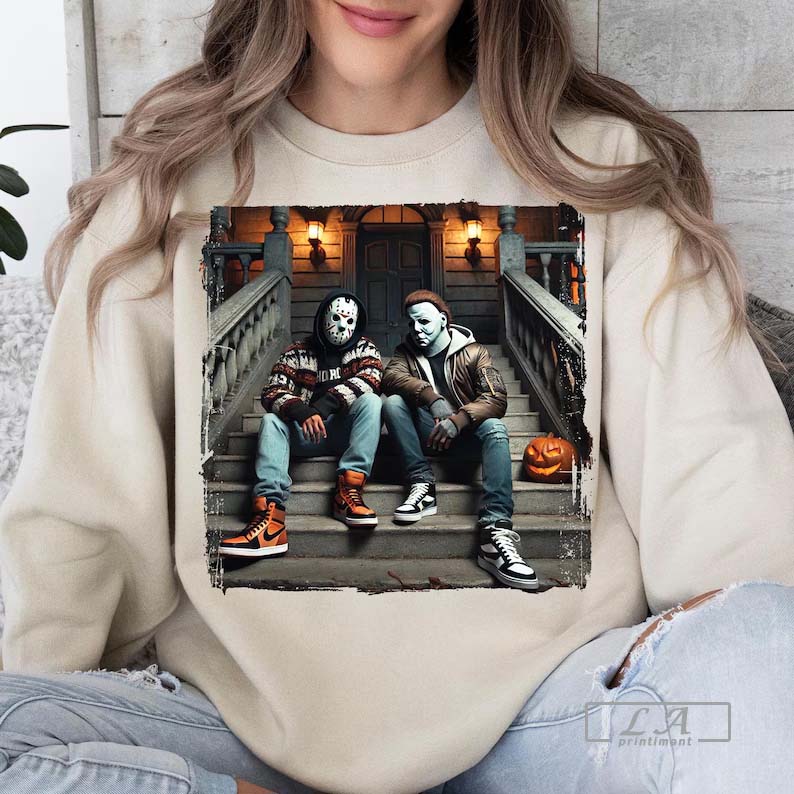 Vintage Michael Myers and Jason Voorhees Halloween Style Shirt
