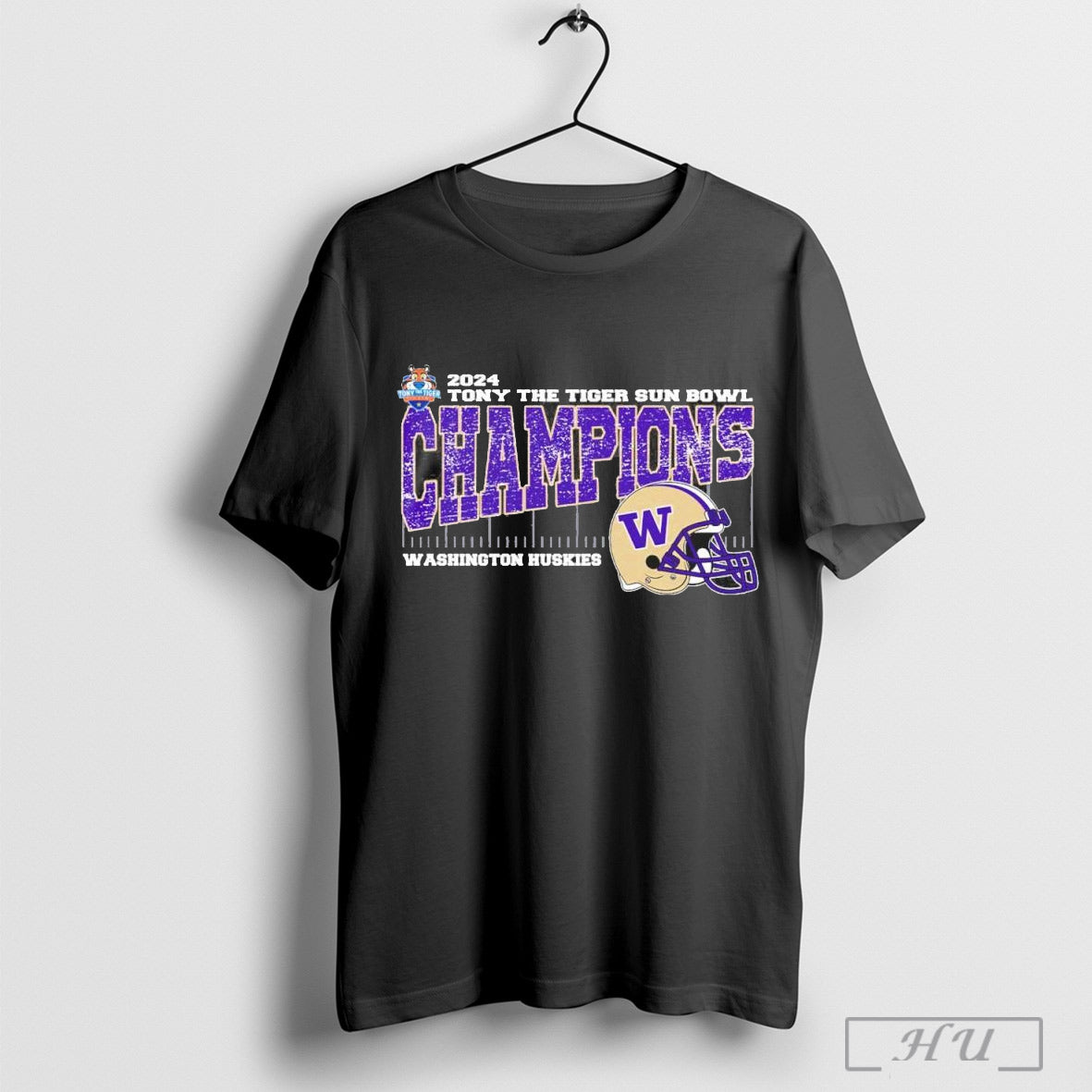 Original Washington Huskies 2024 Tony The Tiger Sun Bowl Champions Vintage Helmet T Shirt