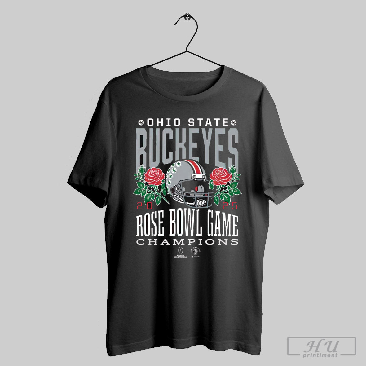 Ohio State Buckeyes 2025 College Football Playoff Rose Bowl Game Champions Helmet T Shirt
