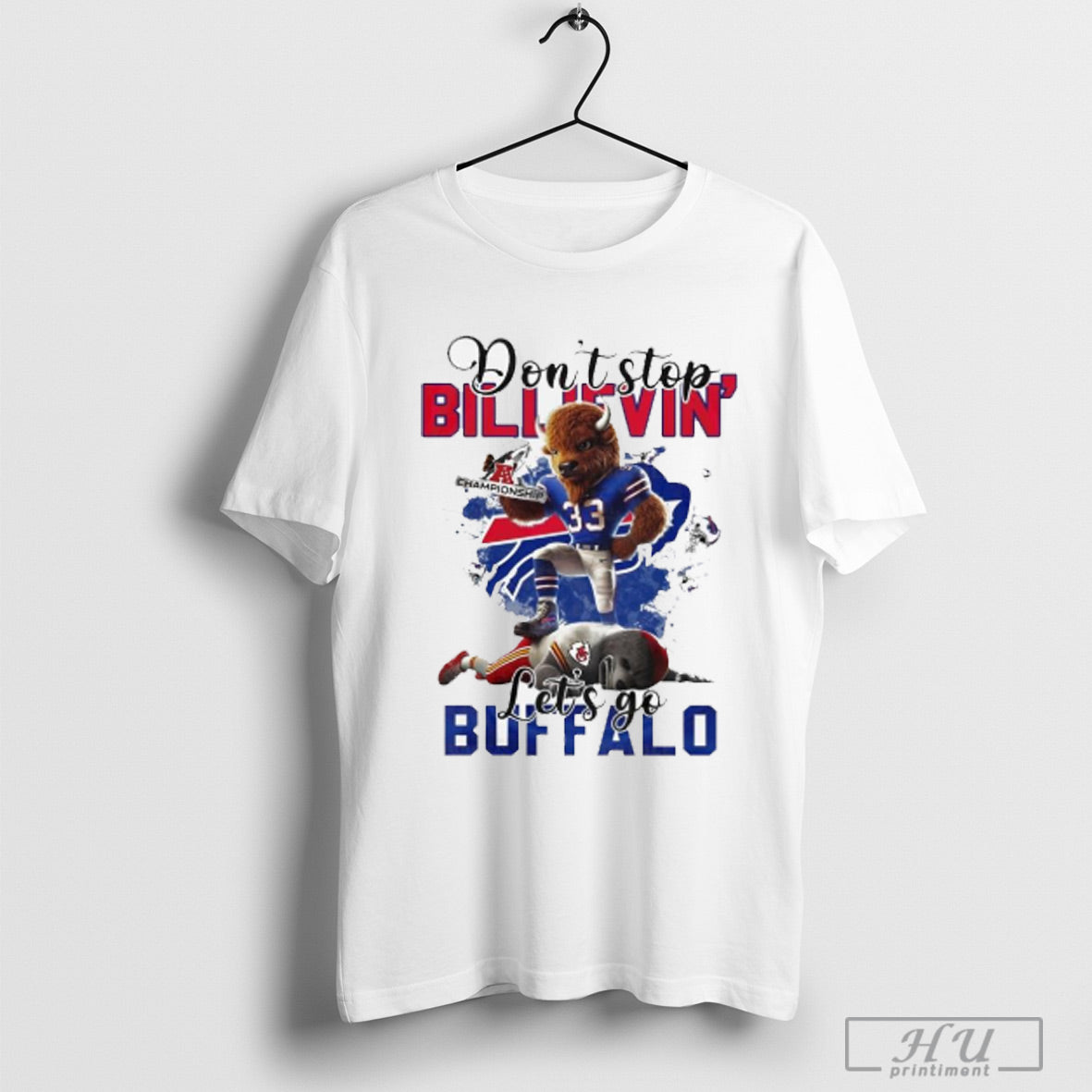 2024 Afc Championship Dont Stop Believin Lets Go Buffalo Bills Nfl Mascot T Shirt Sweatshirt