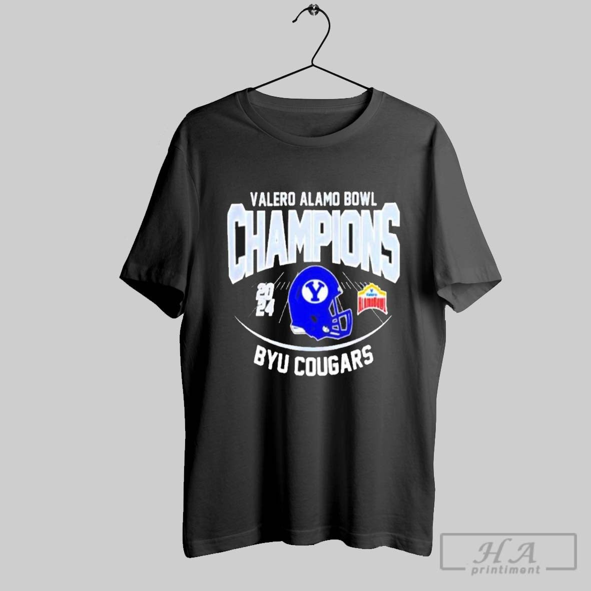 Official Valero Alamo Bowl Champions 2024 Byu Cougars Helmet Logo Ncaaf Bowl Games 2024 2025 Shirt