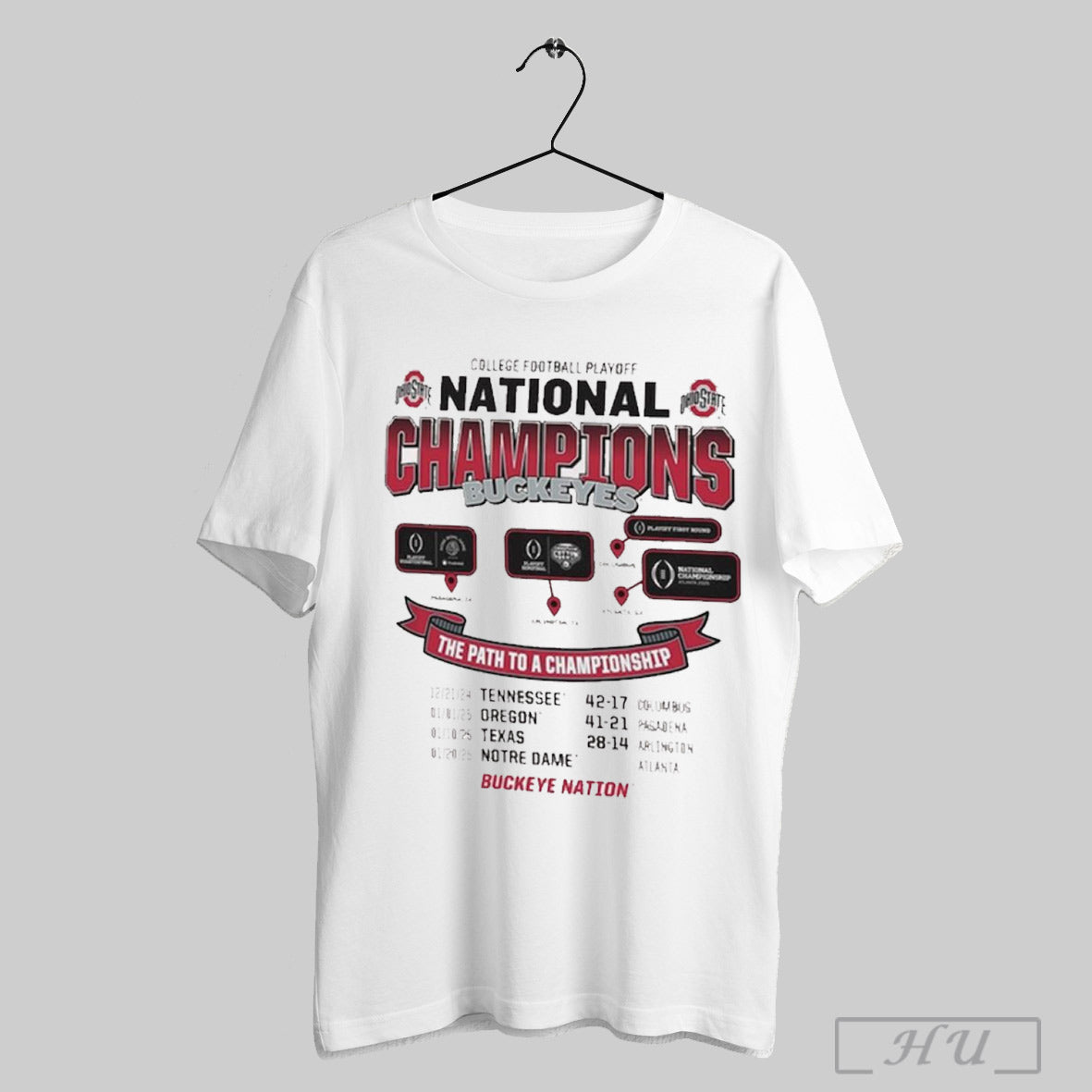 Ohio State Buckeyes College Football Playoff 2024 National Champions Tour The Path To A Championship T Shirts Sweatshirt Hoodies Poster