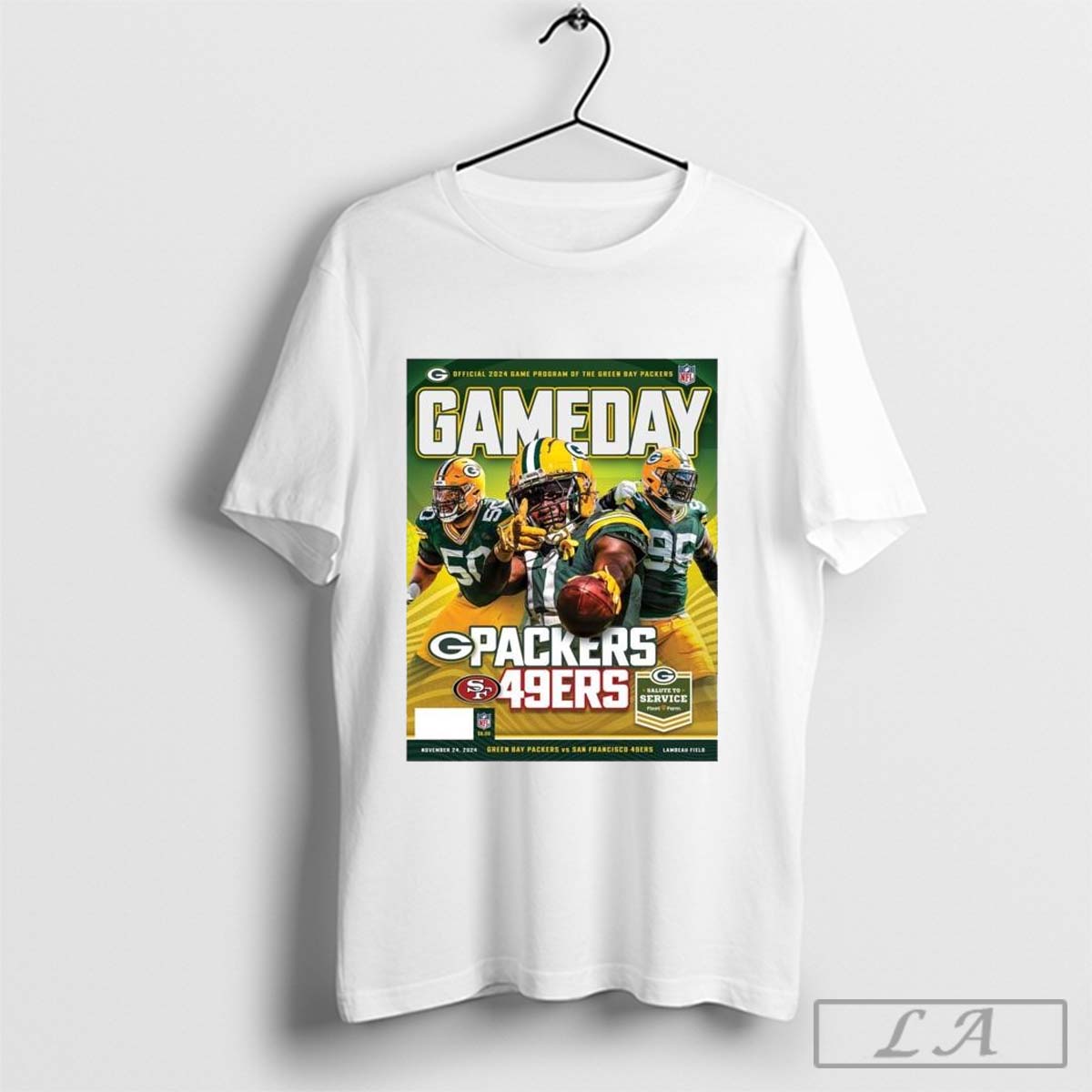 2024 Game Program Of The Gameday Green Bay Packers Vs San Francisco 49ers NFL November 24 2024 Lambeau Field Poster T-shirt