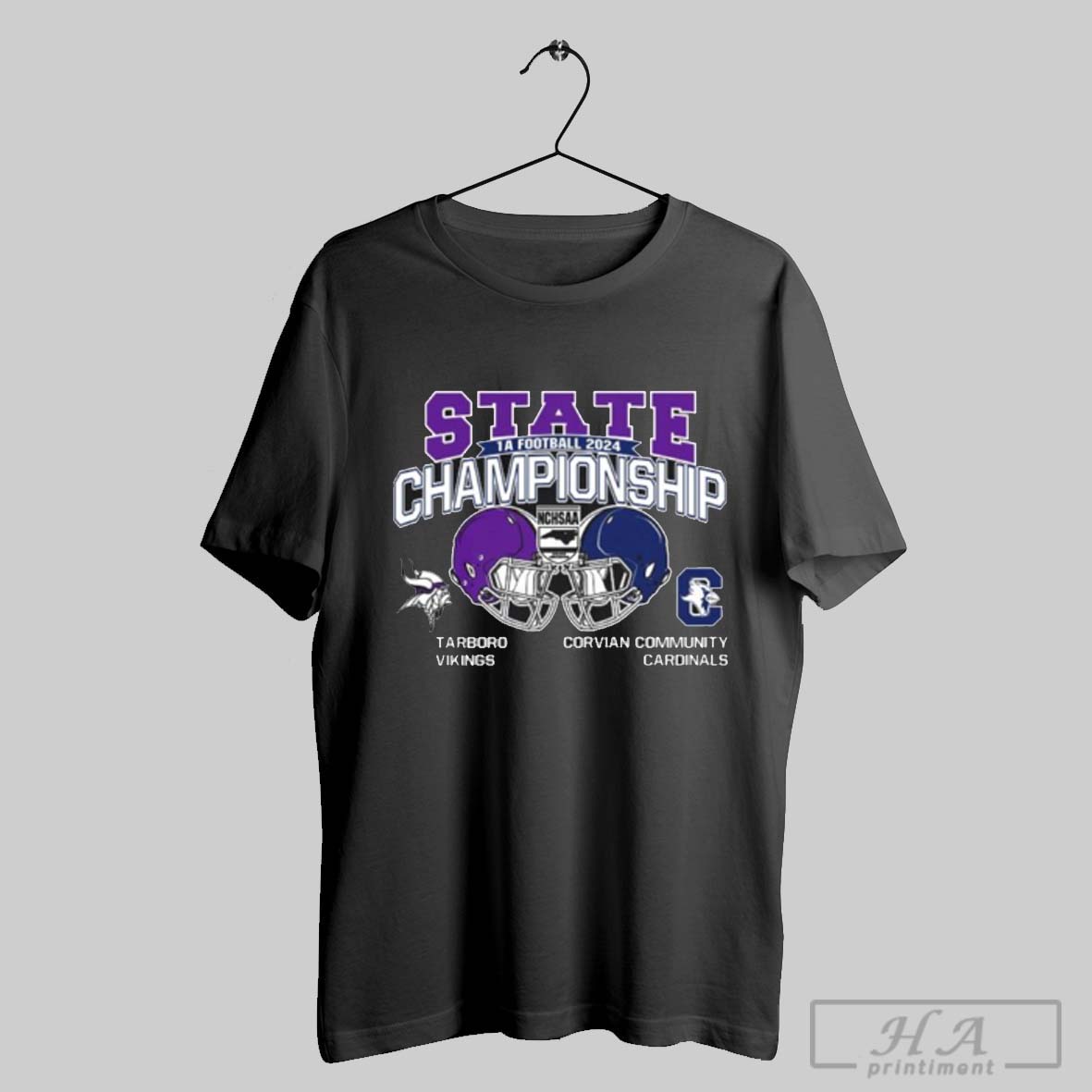 Official Tarboro Vikings Vs Corvian Community Cardinals 2024 1a Football State Championship Head To Head Shirt