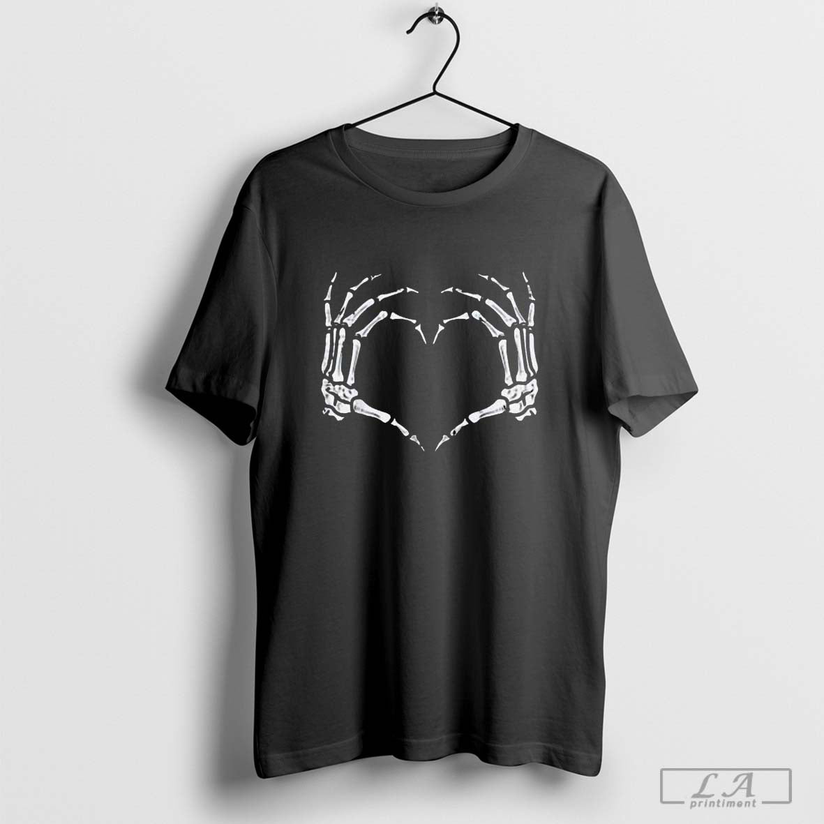 Skeleton Hands Heart Sign Retro Halloween Shirt