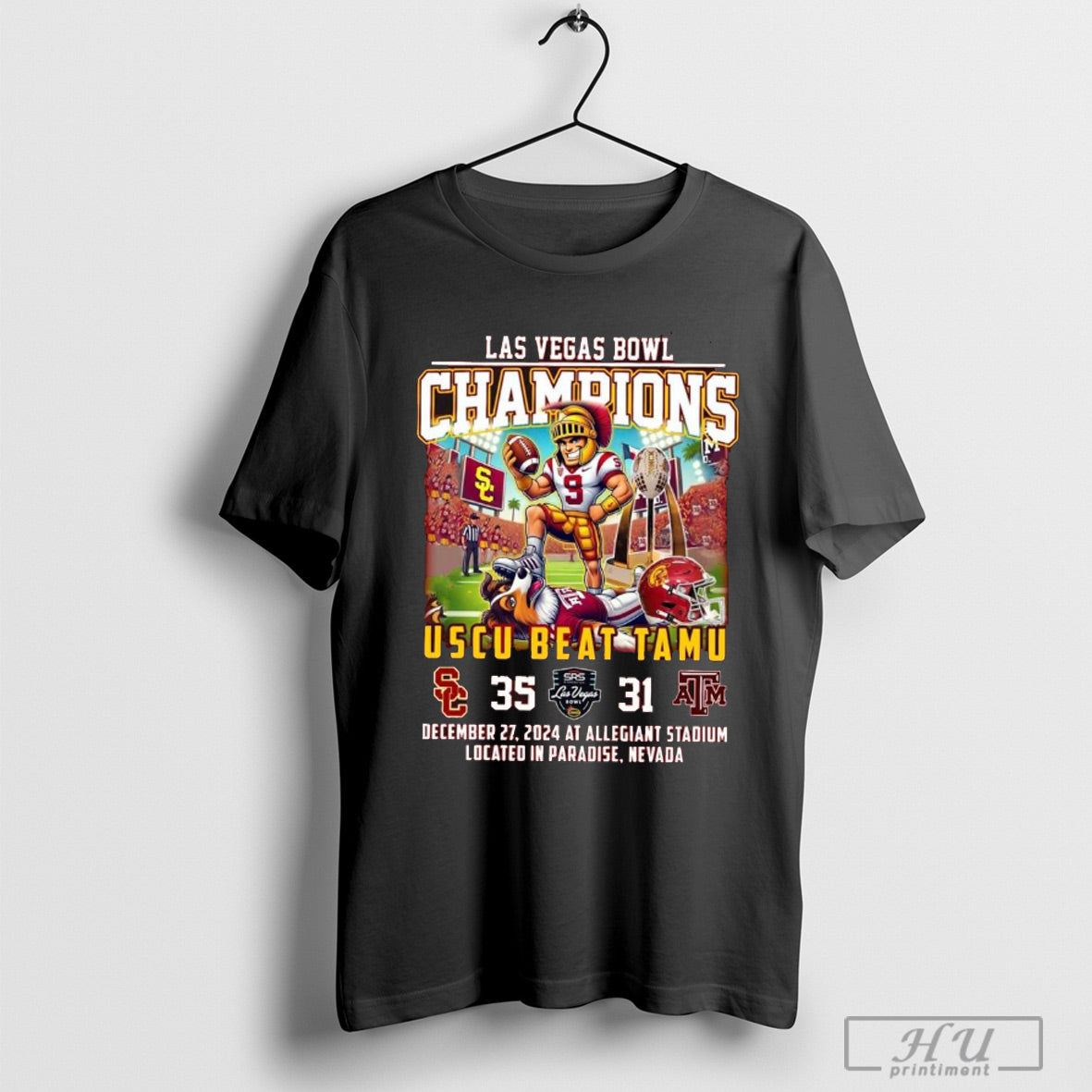 Official Usc Trojans Beat Texas Am Aggies 2024 Las Vegas Bowl Champions 35 31 Dec 27 2024 Allegiant Stadium Mascot T Shirt