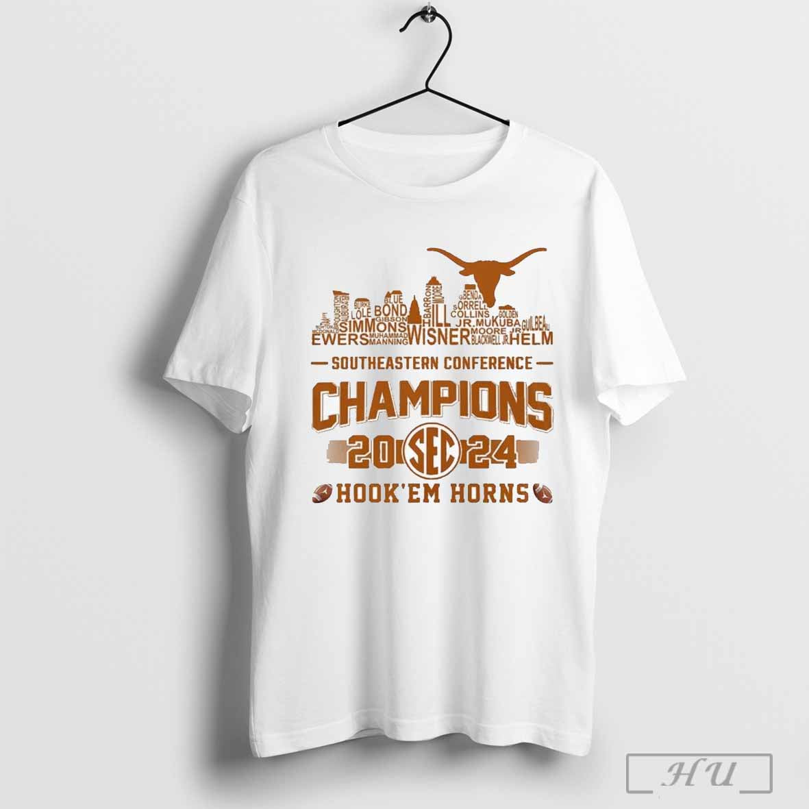 Official Texas Longhorns Team Sec Football Champions 2024 T Shirt