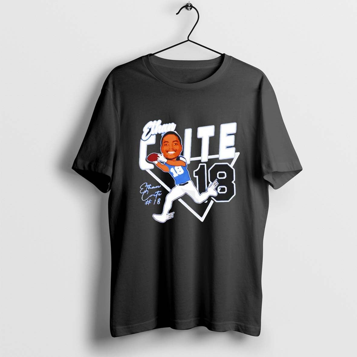 18 Ethan Crite 2024 football cartoon signature shirt