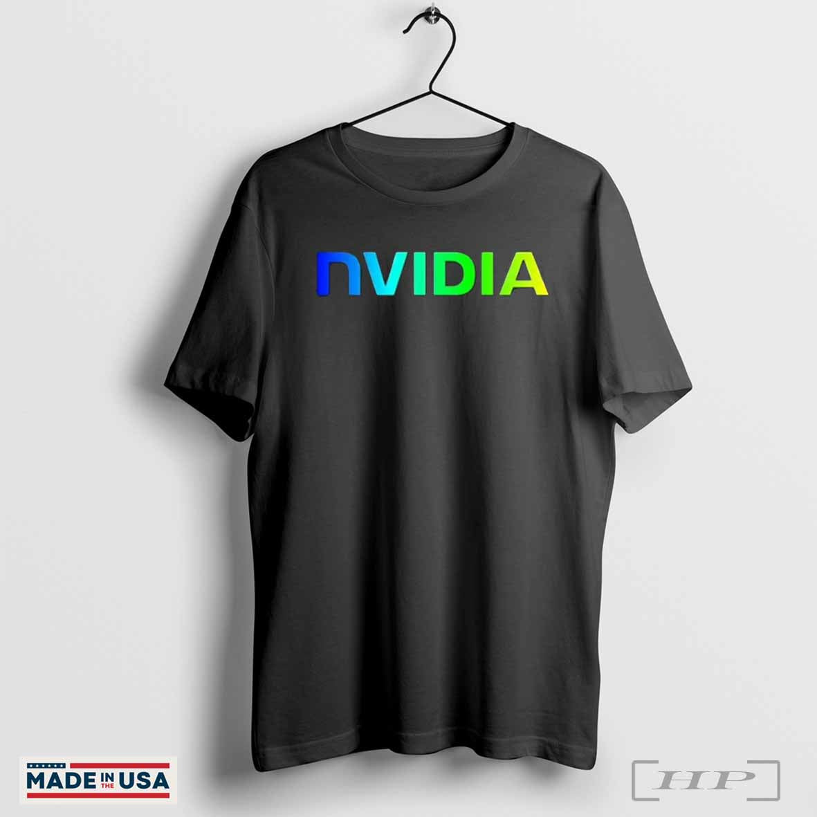 2024 Hot Sale Summer 100% Cotton Black Nvidia Logo T Shirt Men Short Sleeves Cool Tee Hip Hop Streetwear T-shirt