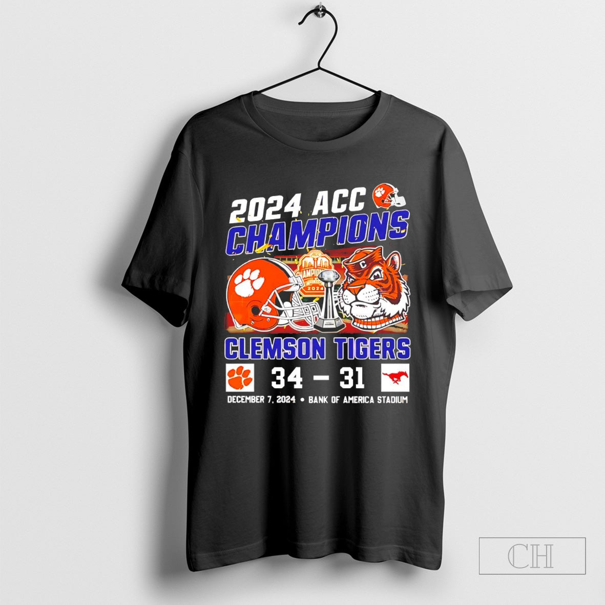 2024 Acc Champions Clemson Tigers December 7 2024 Bank Of America Stadium Shirt