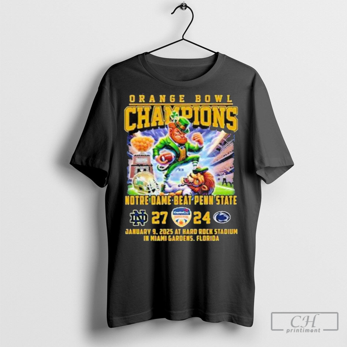 Orange Bowl Champions Notre Dame Beat Penn State 27 24 2025 T Shirt