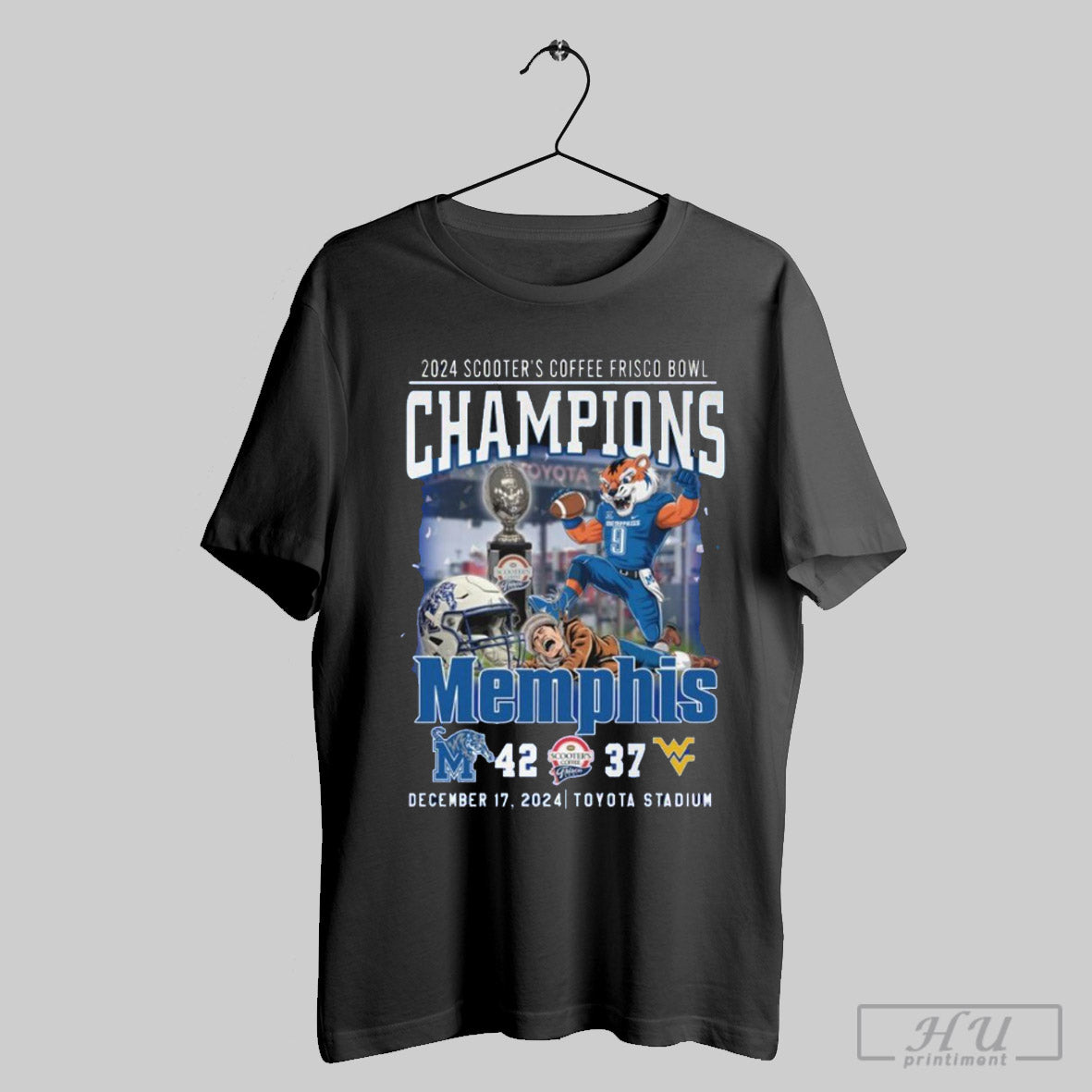 2024 Scooters Coffee Frisco Bowl Champions Ncaa Memphis Tigers 2d T Shirt
