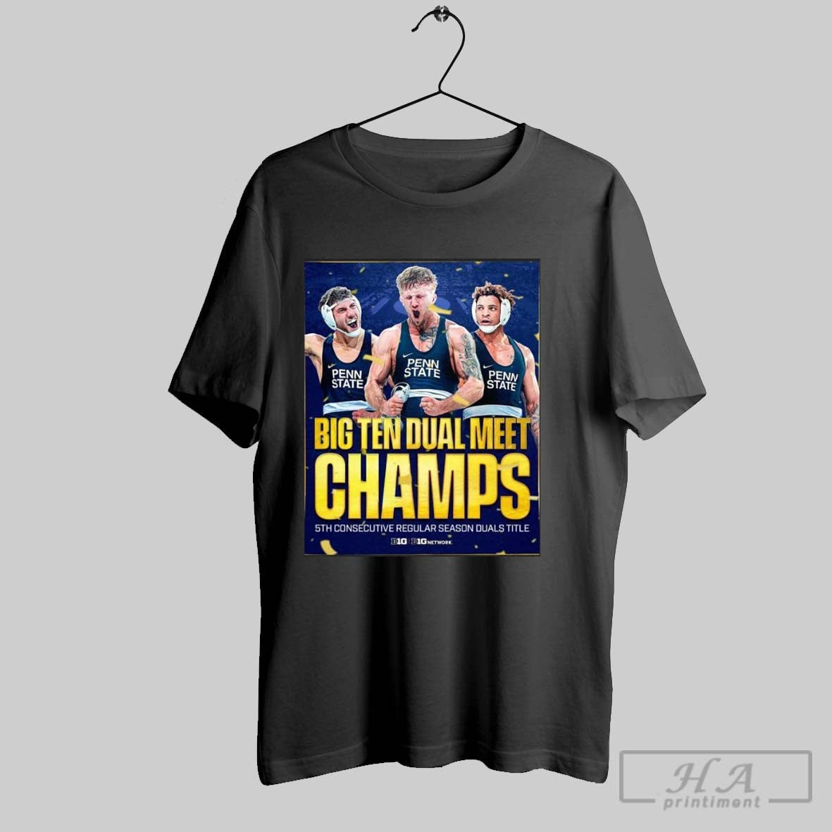 Penn State Nittany Lion Wrestling Big Ten Dual Meet Champions 5th Title T Shirt