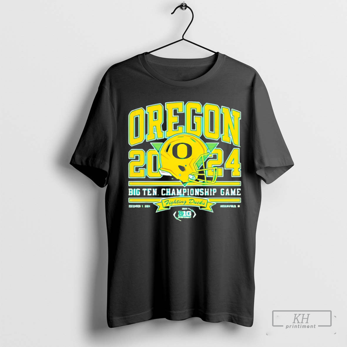 Oregon Ducks 2024 Big Ten Football Championship game helmet shirt