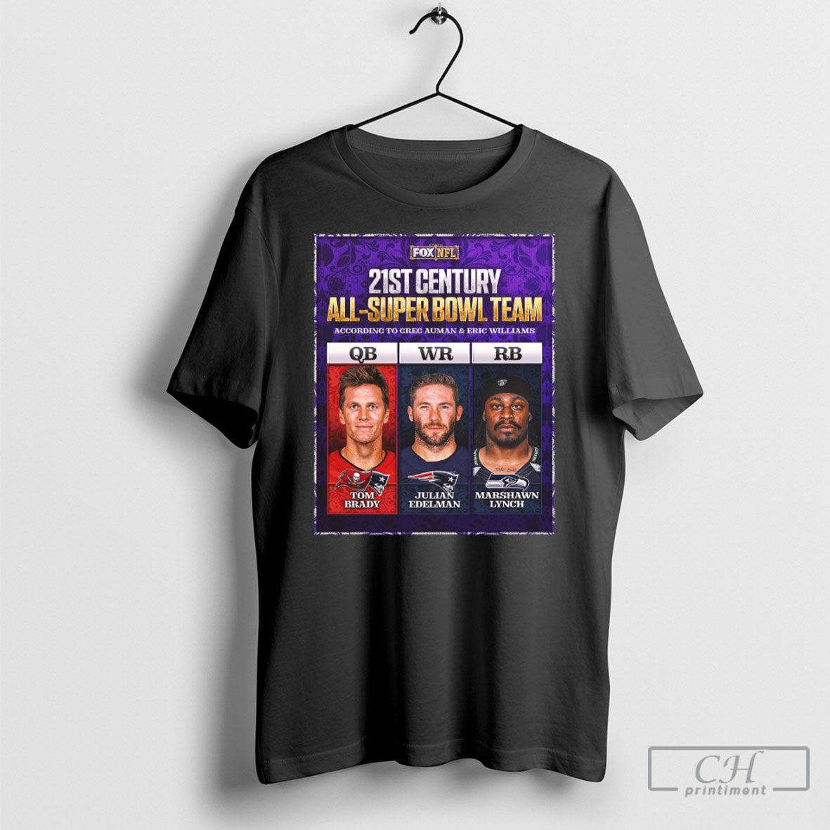 21st Century All Super Bowl Team According To Greg Auman And Eric Williams Tom Brady Julian Edelman Marshawn Lynch Shirt Poster