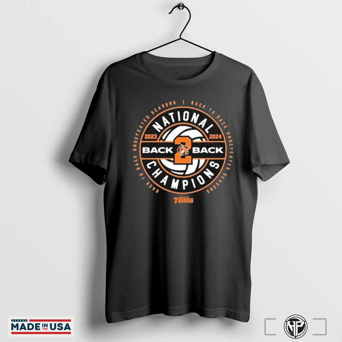 Official Volleyball Back2Back 2024 National Champions Black T-shirt