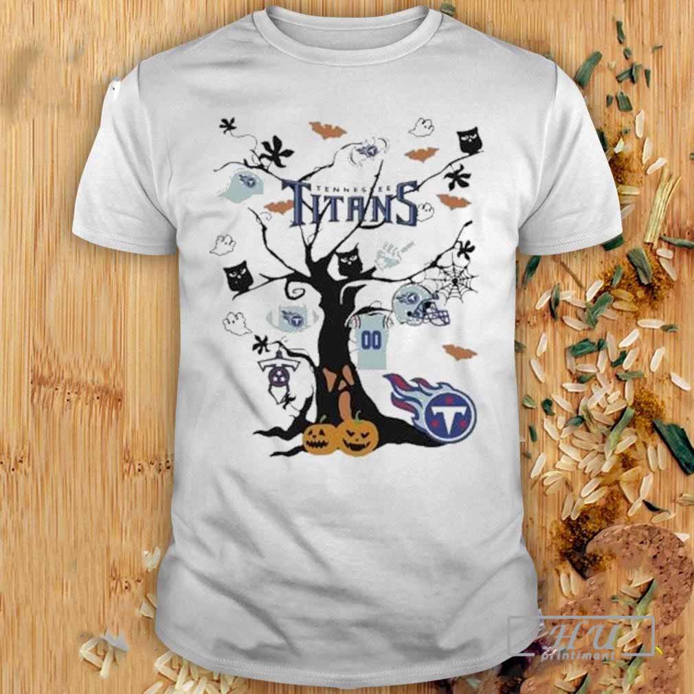 Titans Nfl Team Tree Halloween Tennessee 2024 T-Shirt