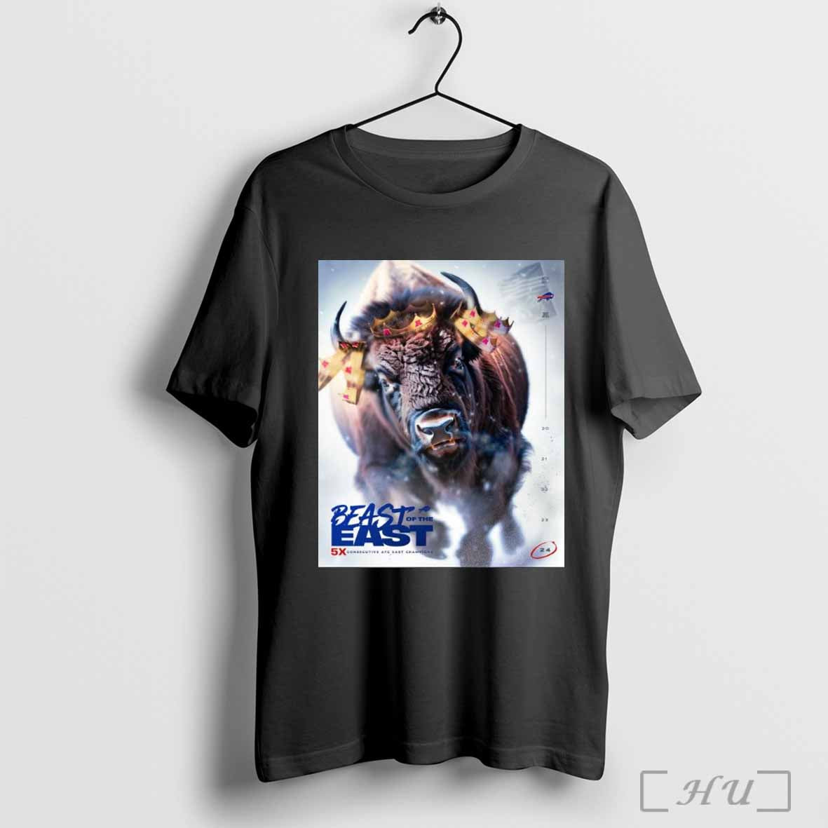 Buffalo Bills 2024 Beast Of The East 5X Consecutive AFC East Champions Poster T-shirt