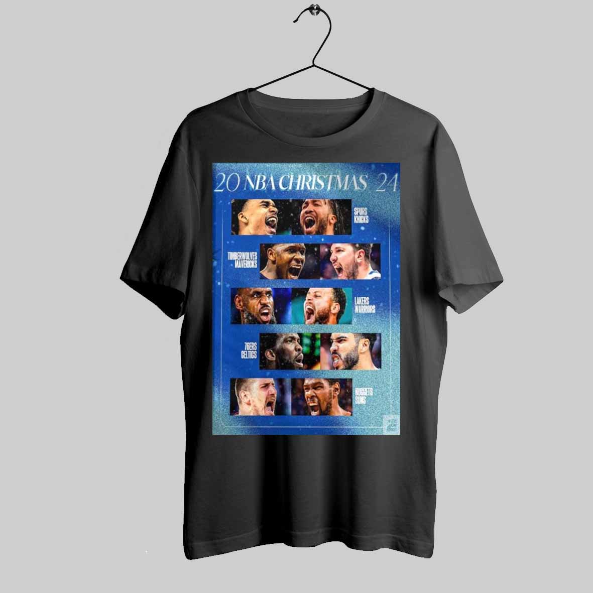 20 Nba Christmas 2024 Team Up Photo Shirt Trendy Sweatshirt