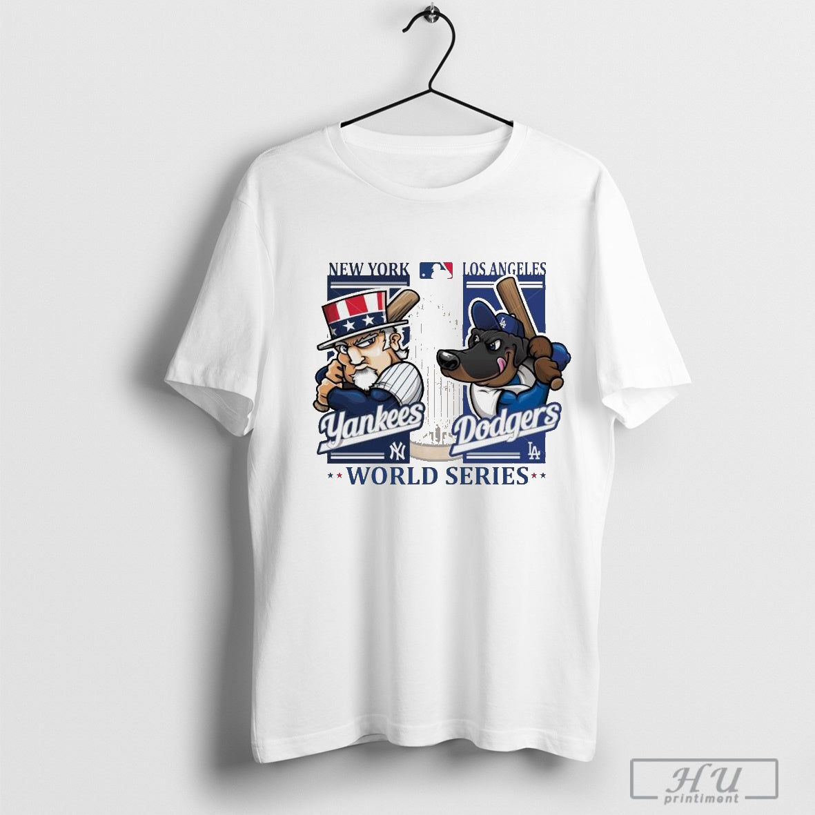 2024 World Series New York Yankees Dandy vs Mascot Los Angeles Dodgers Matchup T-Shirt