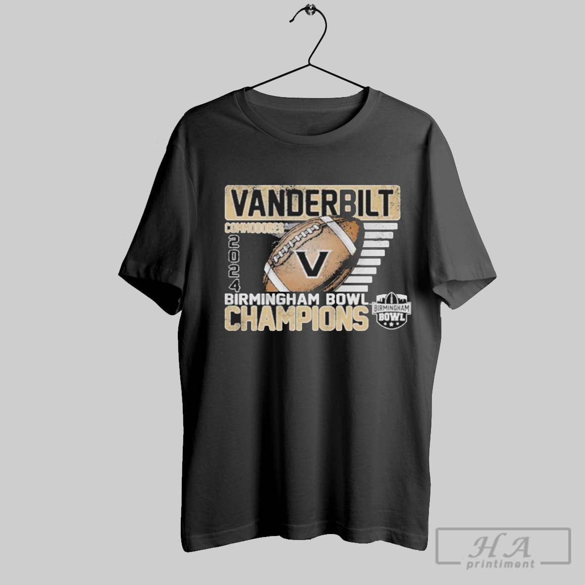 Official Vanderbilt Commodores Blue 84 Unisex 2024 Birmingham Bowl Champions T Shirts