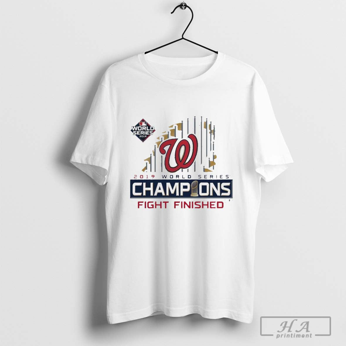 Official Washington Nationals MLB 2019 World Series Champions Fight Finished Locker Room T-shirt
