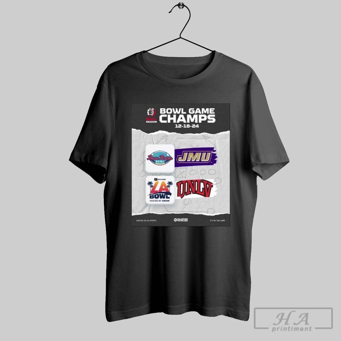 Bowl Game Champs Dec 18 2024 La Bowl Champions Is Unlv Rebels Boca Raton Bowl Jmu Poster T Shirt