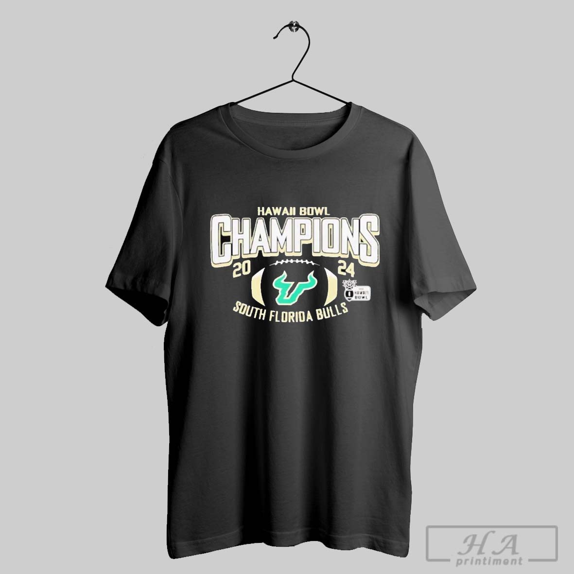 Official South Florida Bulls 2024 Hawaii Bowl Champions Game Ncaa Division T Shirt