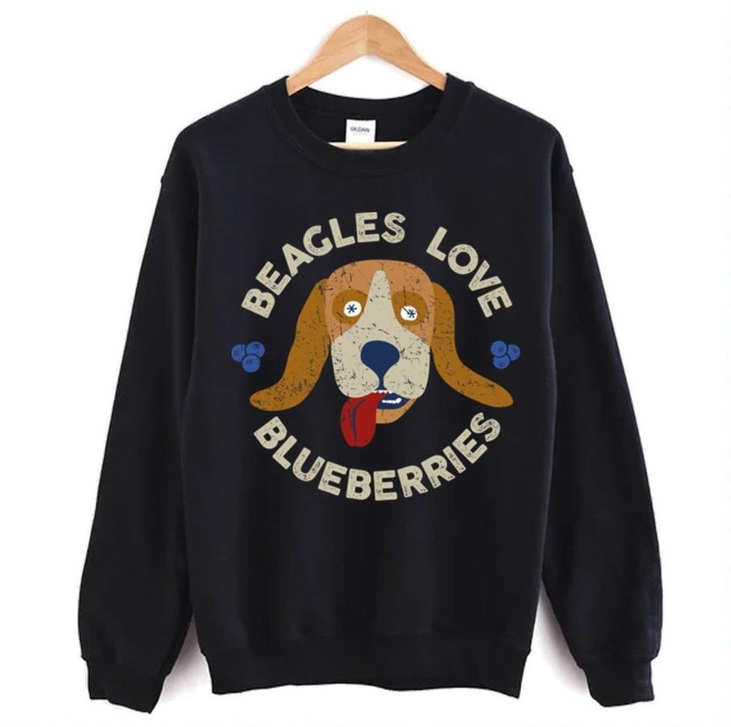 Beagles Love Blueberries Weathered Dog Circle Fantastic Mr Fox Unisex Sweatshirt