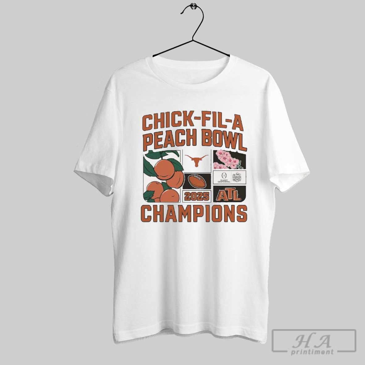 Official Texas Longhorns Win Arizona State College Football Playoff 2025 Chick Fil A Peach Bowl Champions Victory Ahead T Shirt