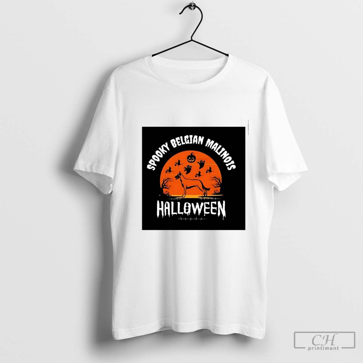 Spooky belgian malinois Halloween dog shirt