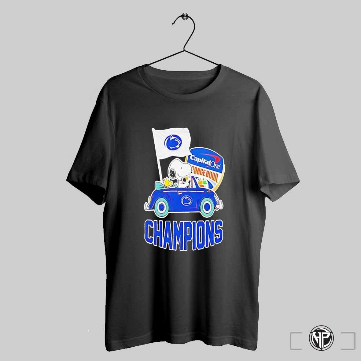 Penn State Nittany Lions Snoopy And Woodstock Capital One Orange Bowl Champions College Football Playoff Ncaa Season 2024 2025 Shirt Trending Sweatshi