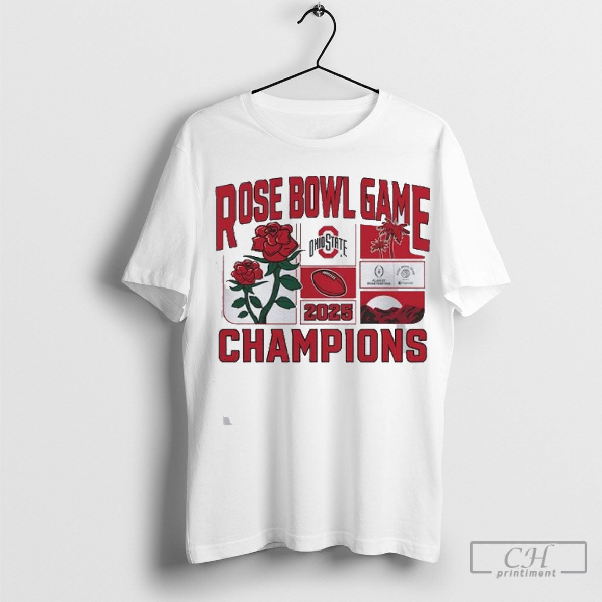 Official Rose Bowl Game Champions 2025 Playoff Quarterfinal Ohio State Buckeyes Shirts
