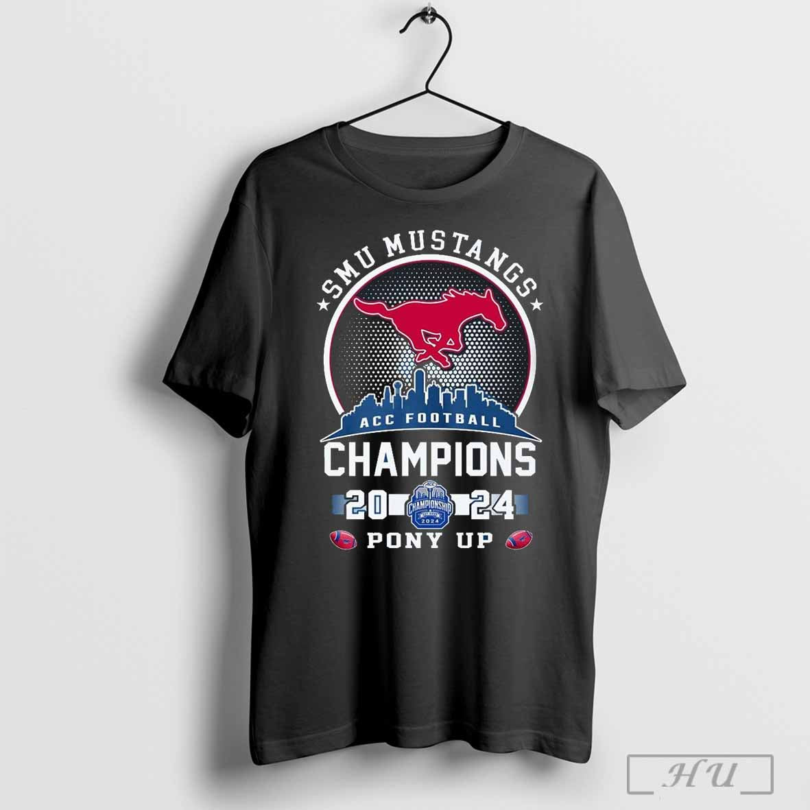 Official Smu Mustangs Acc Football Champions 2024 Pony Up T Shirt