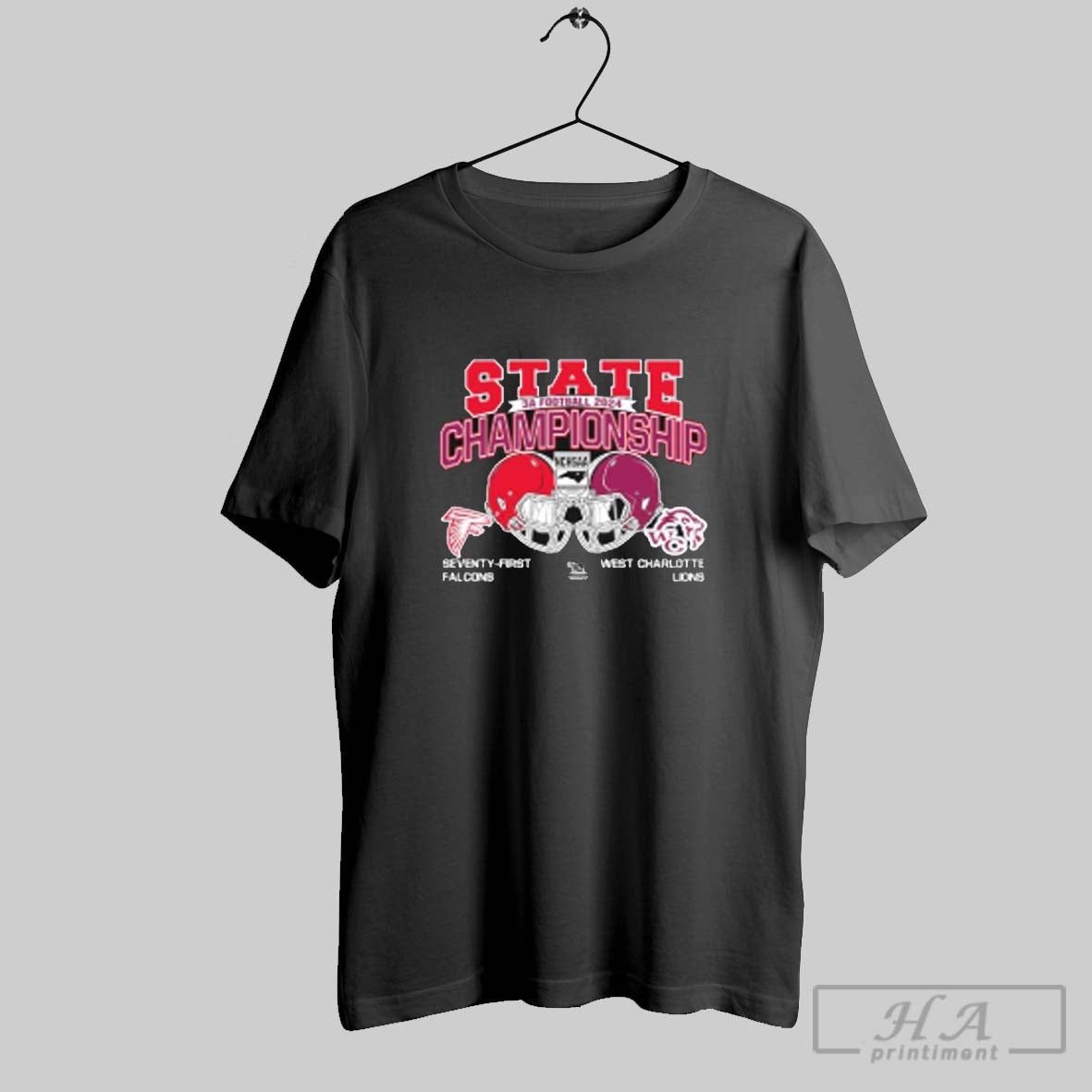 Seventy First Falcons Vs West Charlotte Lions State Championship 3a Football 2024 Nchsaa Helmets T Shirts