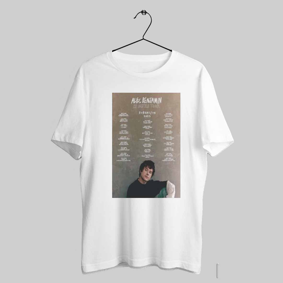 12 Notes Eu Uk Tour 2025 Alec Benjamin Poster T Shirt Sweatshirt Poster