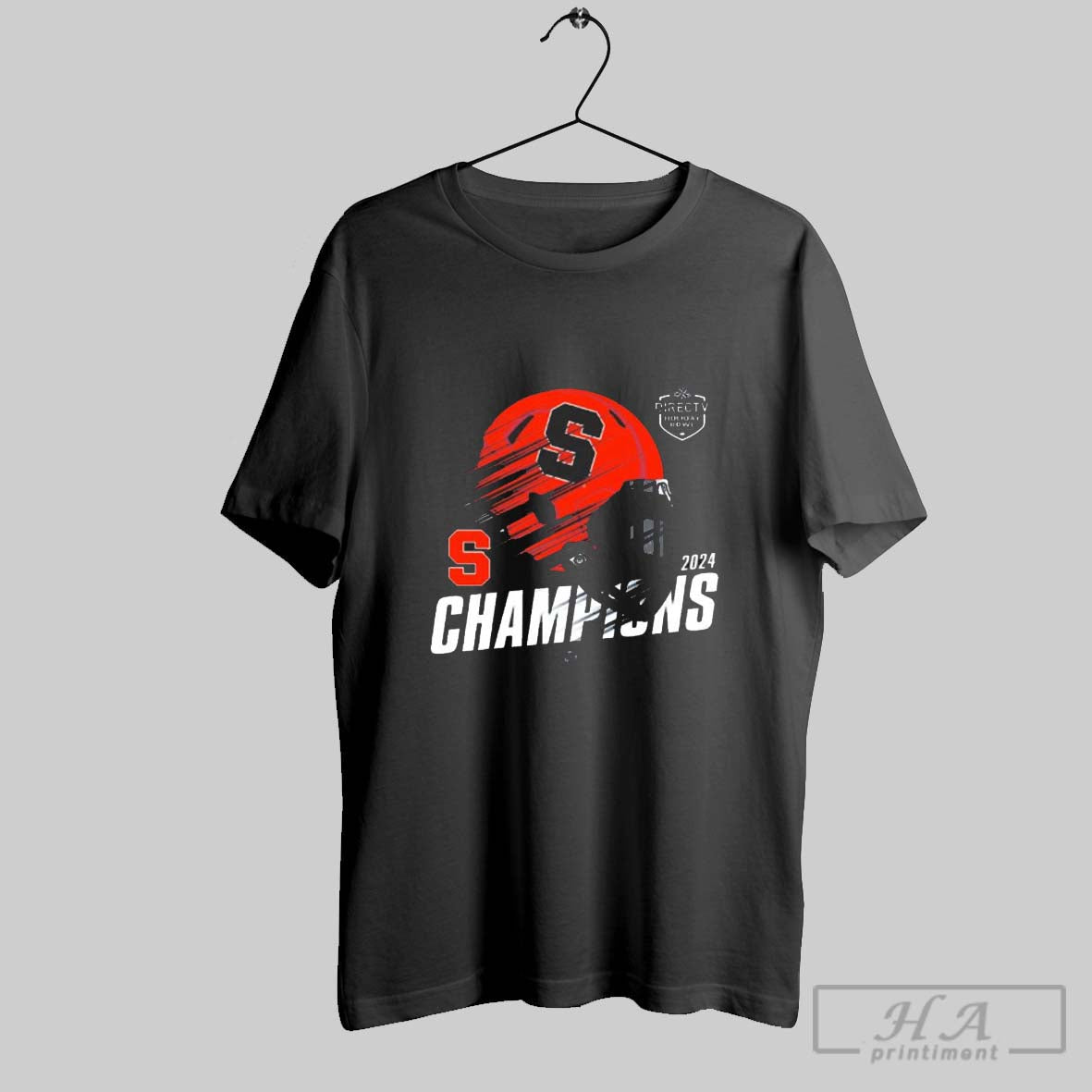 Official Syracuse Orange Vs Washington State Cougars 2024 Champions Directv Holiday Bowl Football Helmet T Shirt
