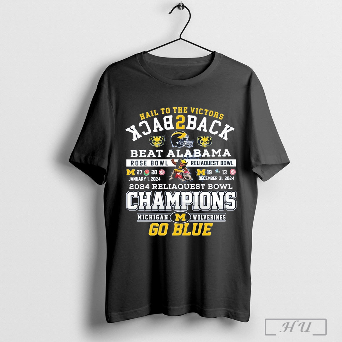 2024 Reliaquest Bowl Michigan 27 Alabama 20 Back 2 Back Beat Alabama T Shirt