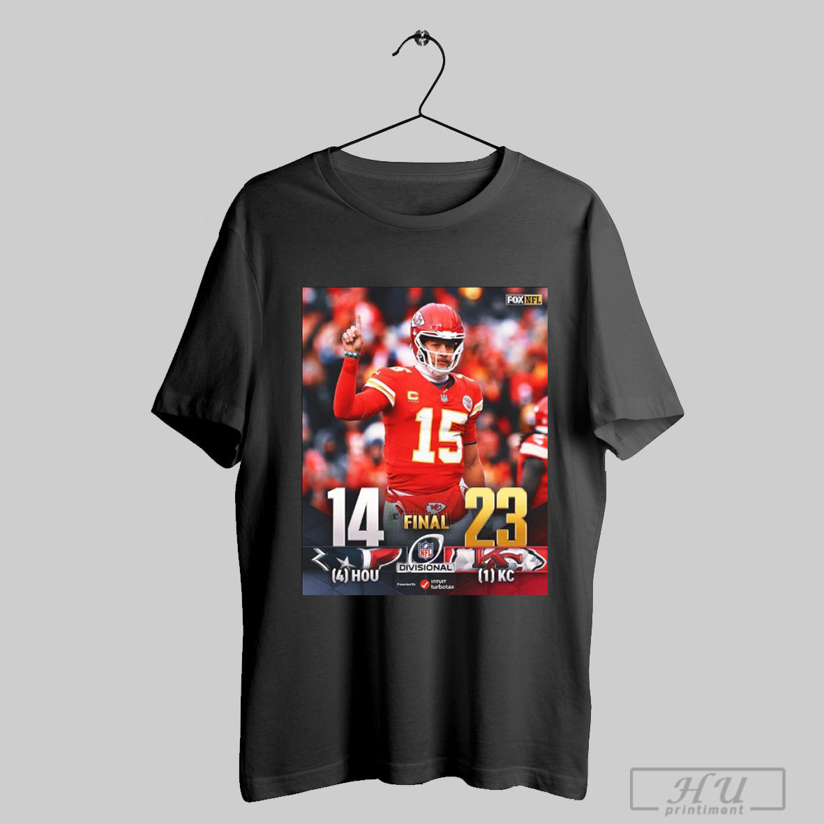 Patrick Mahomes Final Houston Texans Vs Kansas City Chiefs 14 23 Score Nfl Divisional To The Afc Championship Game Poster T Shirt