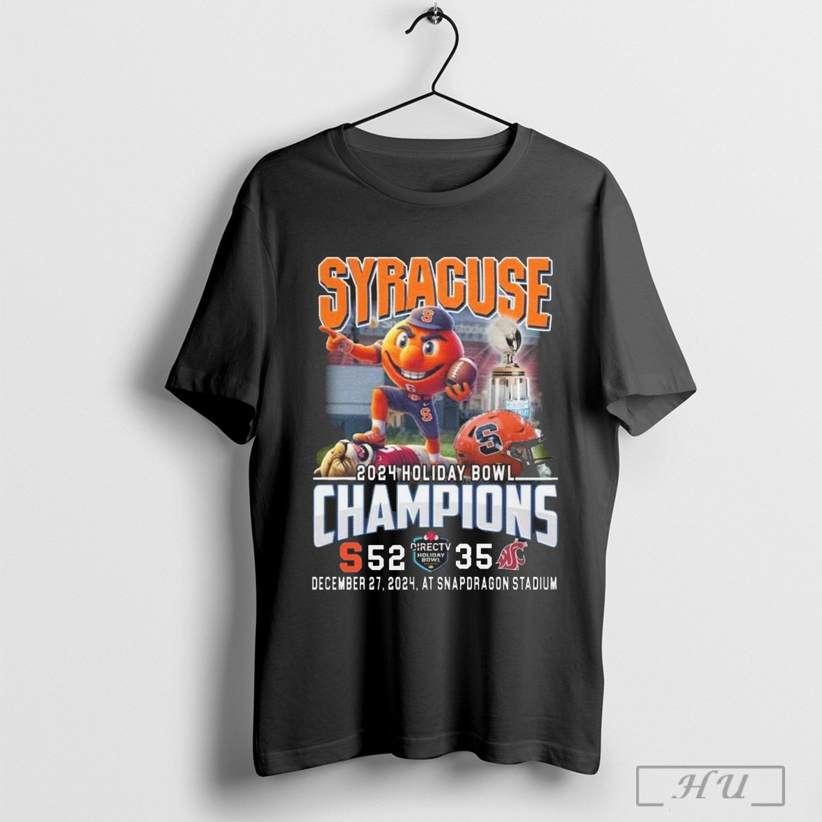 Syracuse Orange 2024 Holiday Bowl Champions 52 35 Mascot T Shirt