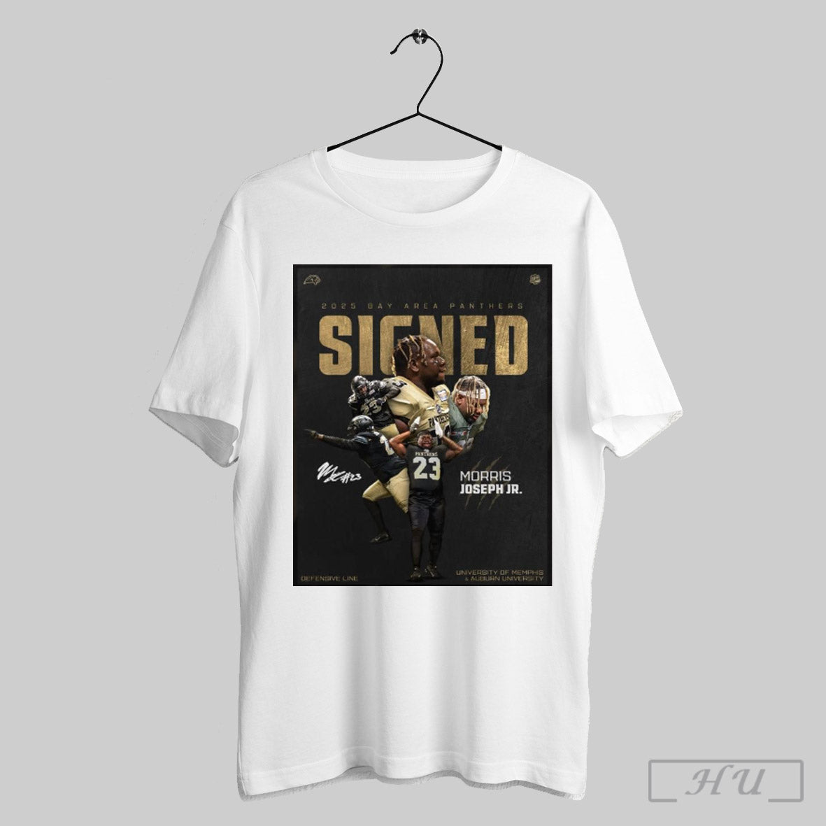 2025 Bay Area Panthers Signed Morris Joseph Jr Defensive Line Signature Poster T Shirt