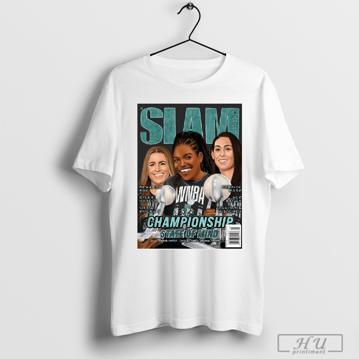 Poster SLAM Cover New York Liberty WNBA 2024 Championship State Of Mind Sabrina Jonquel Jones Breanna Stewart T-shirt