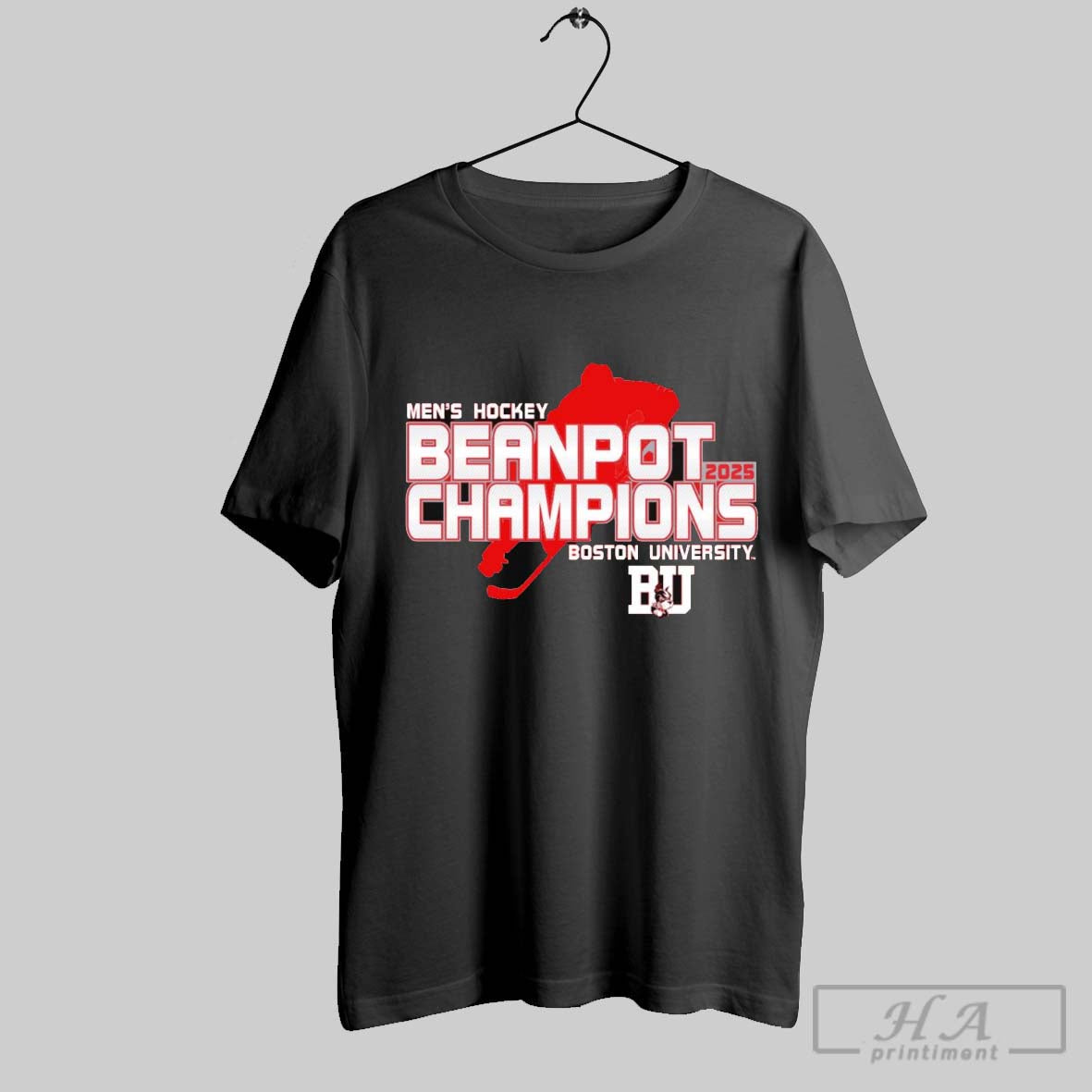 Boston University Terriers 2025 Mens Beanpot Hockey Tournament Champions T Shirt
